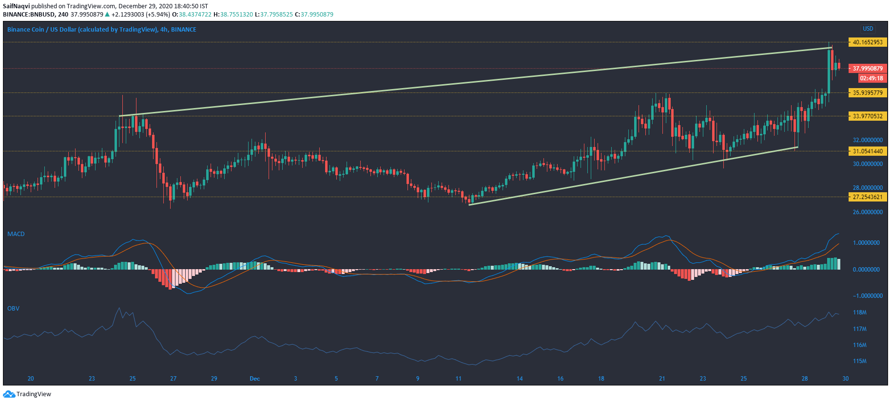 Binance Coin、Monero、Dogecoin価格分析：12月29日