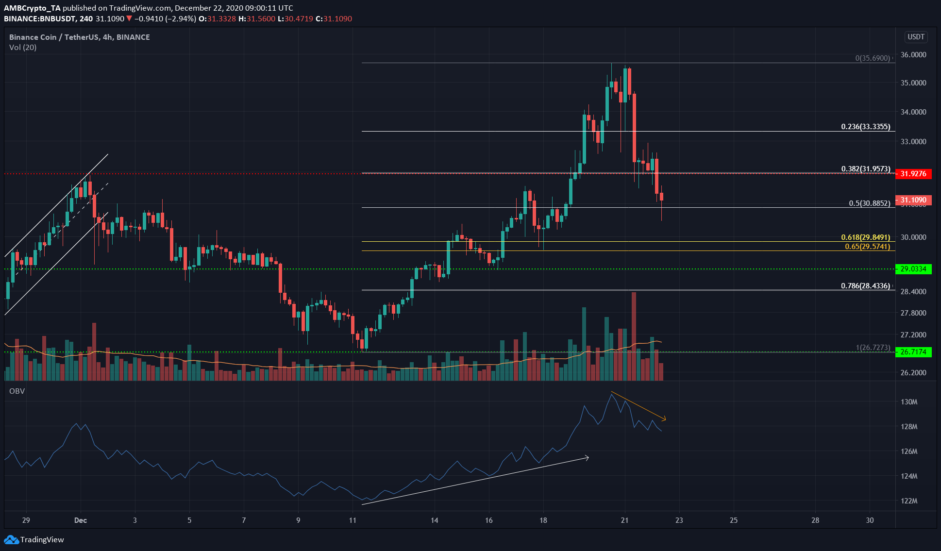 Binance Coin、IOTA、Algorand価格分析：12月22日