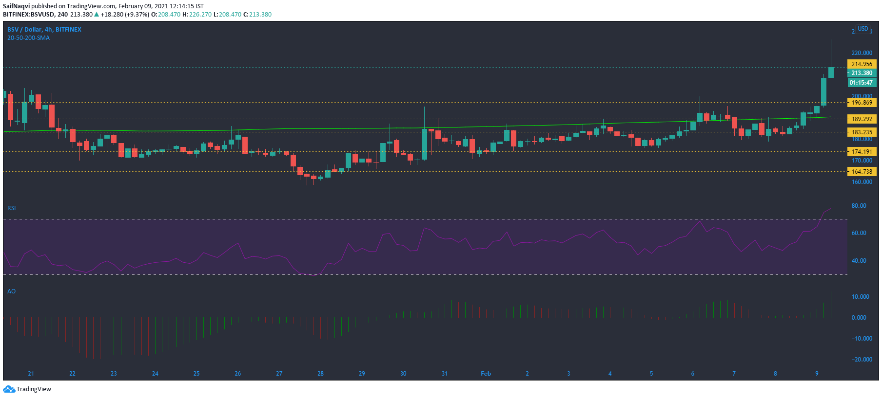 ビットコインSV、NEM、メーカー価格分析：2月9日