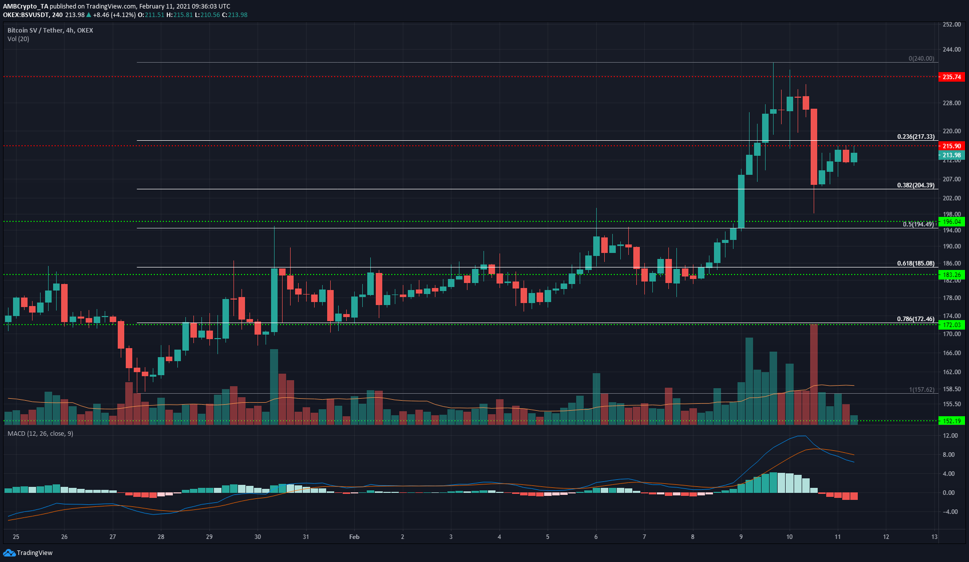 ビットコインSV、BAT、複合価格分析：2月11日