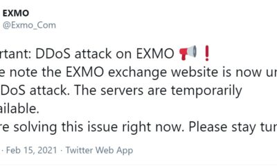 英国を拠点とするExmo取引所は、DDoS攻撃によりダウンしています