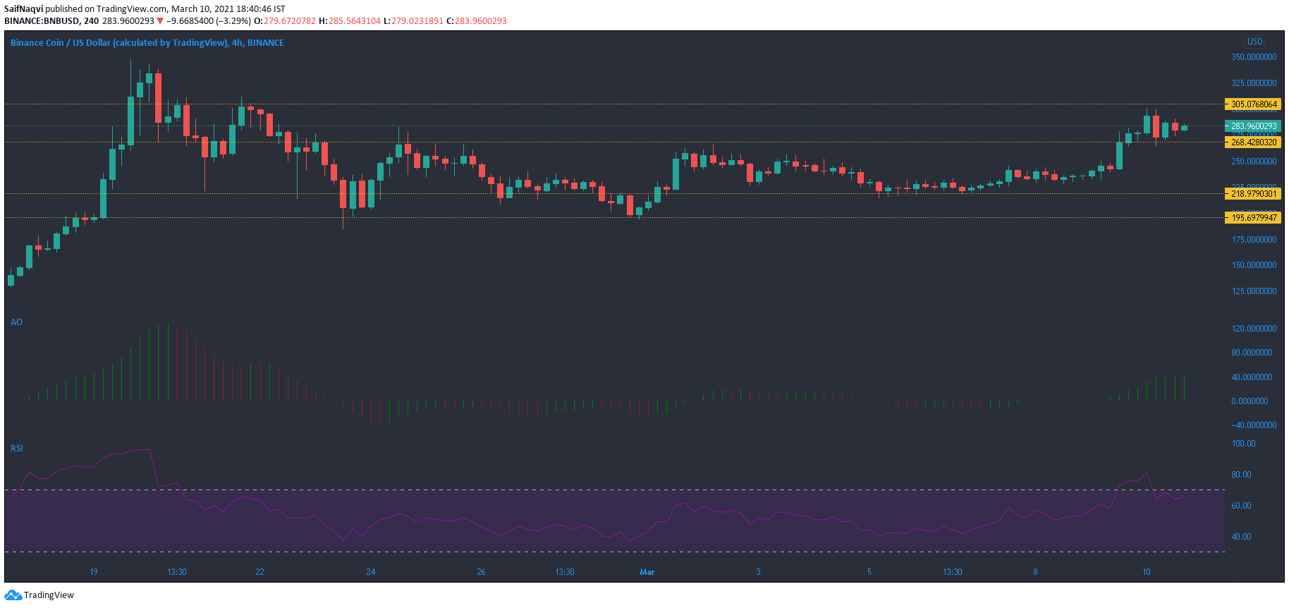 Binance Coin、NEM、SUSHI価格分析：3月10日