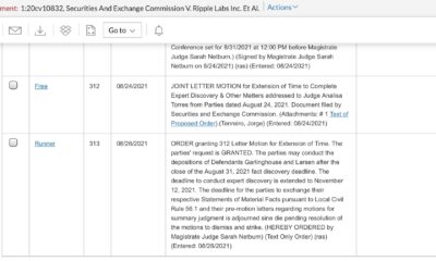 XRP訴訟の最新情報：裁判所は、SECの専門家による証拠開示の延長要求であるリップルを認めます