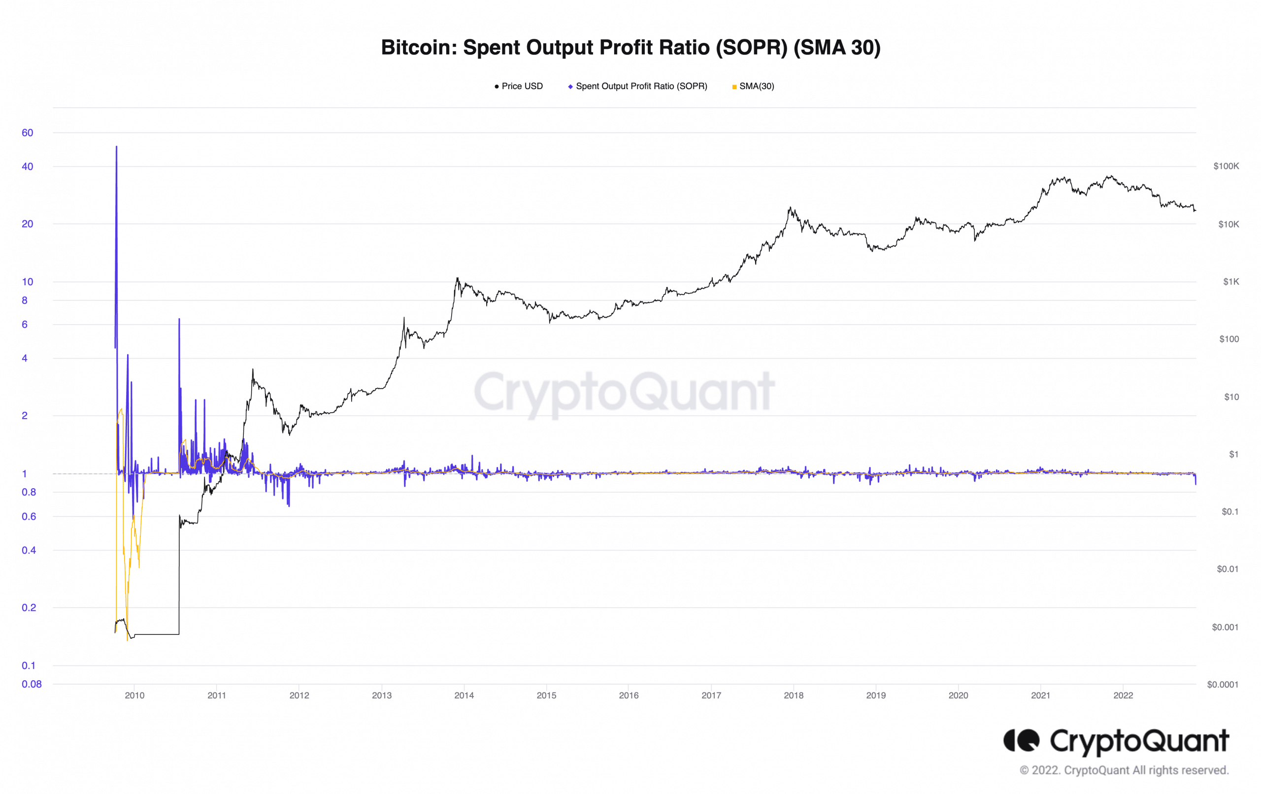 ビットコインの支出利益率