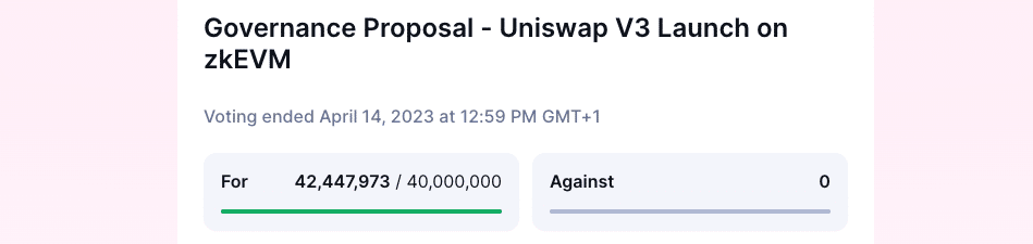 Uniswap ガバナンス提案の投票