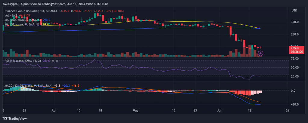バイナンス BNB/USD