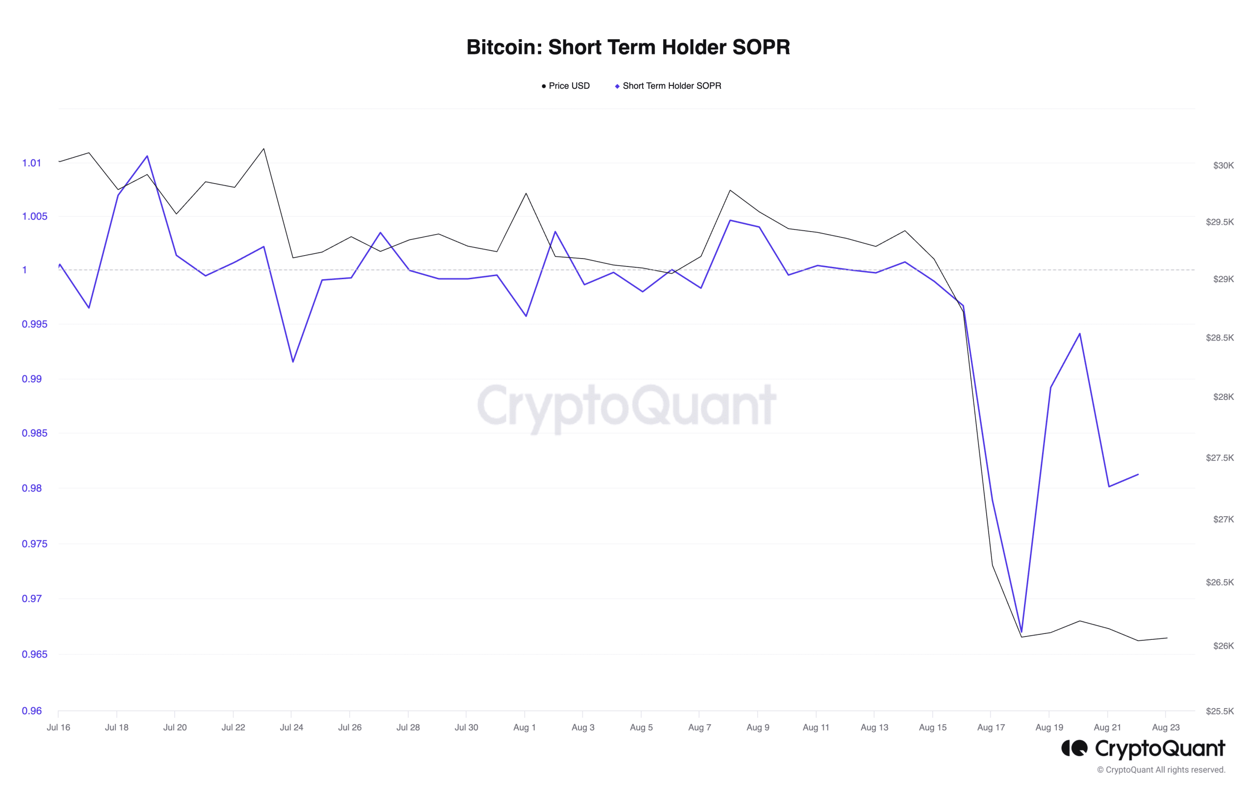 ビットコイン：短期保有者は依然として水面下にある