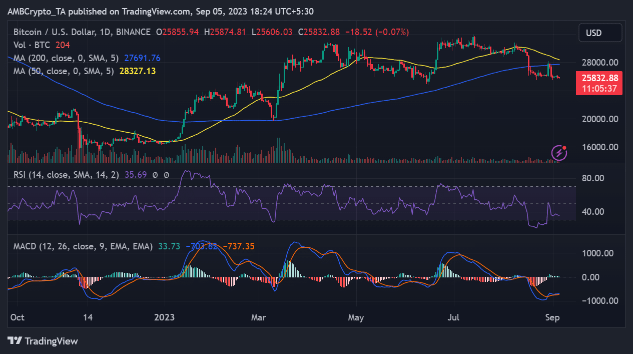 ビットコインの毎日の時間枠価格トレンド